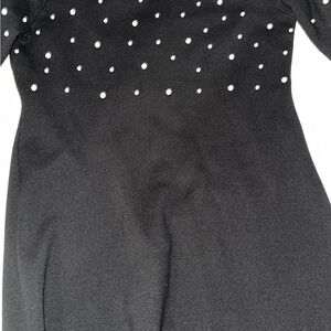 Maggy London Black Top with Pearl Details